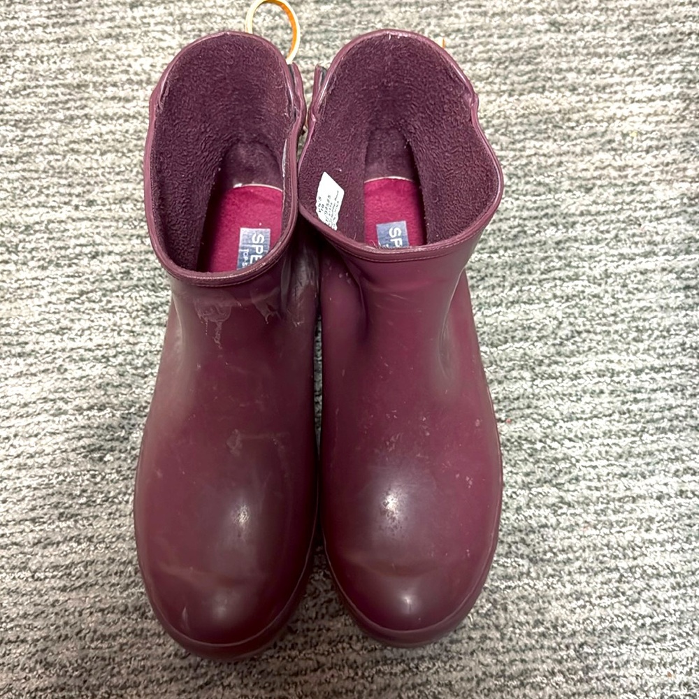 Purple Sperry Rubber Rain Boot